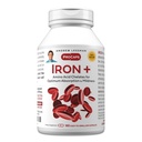ANDREW LESSMAN Iron Plus 180 Kapsle - 18mg Iron, 100% čistý Amino- acid Chelated Iron (Glycinát, aspartát), Plus Vitamin C pro zvýšenou absorpci, malé, snadno polykací tobolky, žádné přísady