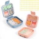 Dynippy Daily Pill Organizátor 5 Kompartments Přenosné Moisture Proof Malé Pouzdro pro Kapesní Purse Cestovní Pill Box Přenosná medicína Vitamin Rybí Oil Holder Kontejner (modrá růžová)