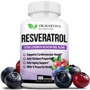 Extra síla Resveratrol 1568mg - 180 Kapsle - 3 měsíce Dodávka 124; Antioxidant dodatek 124; Přírodní Trans- Resveratrol pilulky 124; pro antiaging, srdeční zdraví, imunitní systém a funkce mozku