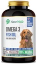 Omega 3 Rybí olej dodatek pro psy a kočky - 1000 mg čisté DHA a EPA Omegas - Podporuje zdravý plášť a kůži, srdce, imunitní systém, klouby a hip - 180 softgels