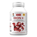 ANDREW LESSMAN Iron Plus 90 Kapsle - 18 mg železa, 100% čisté Aminové kyseliny Chelatované železo (Glycinát, aspartát), Plus Vitamin C pro zvýšenou absorpci, malé, snadno polykací tobolky, žádné přísady