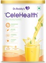 Dr. Reddy je Celehealth Nutritional Drink, Protein dodatek pro denní použití, Nízký glycemický index, Zero přidaný cukr, Saffron a Cardamon Flavour, 400g, žlutá