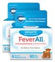 Feverall Infant Acetaminofen Suppositors 6 Rectal Suppositors 80mg Each Pain Reliever / Fever Reducer. Paraben Free, No umělé barvy nebo jiné konzervační prostředky. Věk 6- 36 měsíců. Hodnota 3 balení.