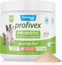 Vetnique Labs Profivex Probiotika pro psy Všechny přírodní psí žvýkání & Prášek pro stravitelné zdraví Probiotické doplňky pro psy 5 Straines of Probiotics & Prebiotics (Prášek, 8.5oz)