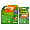 Zyrtec 24 hodin Allerief Relief Tablety, Indoor & Outdoor Alergics Medicine with 10 mg Cetirizin Hydrochloride Antihistamin, Value Bundle of one, 90 ct Lahvička & Three, 1 ct Travel Packs