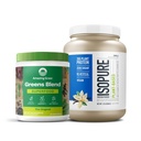 Svazek úžasných travnatých zelenin Superfood Powder: Original, 30 Servings + Izopure Vanilla Vegan Protein Powder, Plant based, Organic Pea Protein, Dairy Free, 20 Servings (Balení květen Vary)