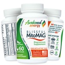Blissful MitoMag - 300mg komplex elementárního hořčíku: Mg Glycinát, Mg BHB - Spící svalstvo Mood Energy Cognitive Focus Calm - All Natural, USA Made, No Additives - 60 Vegan Kapsle Dodatek