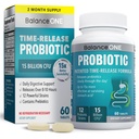 Balance ONE Probiotic for Women & Men - Time- Release Tablet for 15x Survivor - 12- Strain Formule with L. Plantarum & L. Acidophilus - Gut & Digestive Health Support - 60 Tablet