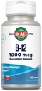 KAL vitamin B12 1000mcg, Setrvalá verze dodatek pro zdravou energii, metabolismus, srdeční zdraví, nerv a červené krvinky podpora, dlouhotrvající vzorec, Vegan, 100 Služeb, 100 Tablety