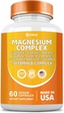 Komplexní doplněk hořčíku, Clycinate 141mg Oxide 228mg Malate 58.5mg Citrát 62.4mg s Orotate Glycina Taurate Chlorid Aspartate Gluconate Vitamin B, Minerální doplňky 60 Kapsle
