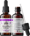 Mullein Tincture Extract, Organic Mullein (Verbascum densiflorum) Sušený list bylinný dodatek v Cold- Pressed Zeleninové glycerin 670 mg