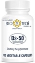 Bio- Tech Pharmaceutical Vitamin D3 (D3- 50 50k IU, 100 Veg Count)