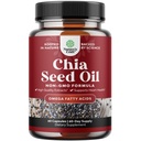 Chia Seed Oil Extract Kapsle - Omega 3 6 9 Přídavek na bázi rostlin a denní Fiber Kapsle pro dospělé Trávicí a imunitní podpora a zdraví srdce - Omega 3 Tučné kyseliny dodatek pro muže a ženy