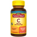 Nature Made Vitamin C 500 mg s Rose Hips, dodatek stravy pro imunitní podporu, 130 Kaplety, 130 denní zásobování