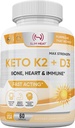 Vitamin K2 + D3 s vápníkem - kost, srdce a imunitní vzorec - K2 D3 doplněk vitamínu pro ženy a muže - 60 Kapsle