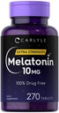 Carlyle Melatonin 10mg PHARMAN124; 270 Tablet PHARMAN124; s L- Theanine PHARMAN124; Vegetarian, Non- GMO, gluten zdarma dodatek