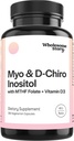 Myo- Inositol & D- Chiro Inositol Kapsle s MTHF, Folát, Vitamin D '124; Podpora ovariální funkce, Hormonální bilance, & Homocysteinové úrovně 124; Plodnost doplňky pro ženy 124; 360 Počet 40: 1 Poměr