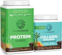Sunwarter Classic Vegan Protein Powder 124; Plant- based 30 Servings, Chocolate & Collagen Building Powder Hyaluronic Acid Offid 124; 20 Servings, Chocolate Ochucené