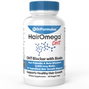 Drageas HairOmega DHT Block Biotin 5000 mcg Vitamíny pro růst vlasů dodatek 124; Ztráty vlasů pilulky pro ženy a muže, 30 Den Dodávka