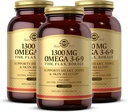Solgar 1300 mg Omega 3-6-9, 120 Softgels (balení po 3) - Příplatek k rybím oleji - Podpora zdraví kloubů a pleti - Obsahuje lněné semínko a brusu - Obsahuje EPA & DHA Omega 3 mastné kyseliny - 120 Celkem Podání