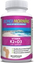 Vitamin K2 + D3 Doplněk pro zdraví kostí a srdce - Vysoká potence 5000IU Vitamin D3 & 100mg Vitamin K2 (MK7) Kapsle pro optimální absorpci vápníku - 60 Vegan Kapsle