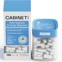 Kabinet: 500 mg Acetaminophen pro bolest hlavy Relief, Toothaches, Sore Throat, and Fever Reducer, includes 1 Refillable Medicine Jar, 120 Tablety (Starter Kit)