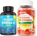 Vitamin B Complex Plněné gumy & Plant- based Algae Omega 3 1200mg dodatek