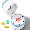 Pill Cutter - Pill Splitter s nerezovou ocelovou čepelí pro řezání malých nebo velkých pilulek v jednom čtvrtém, Pill Cutter 1 / 4, Vhodné pro cuting vitaminy, tablety (1-4 modré)
