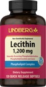 Lindberg Lecitin 1200mg dodatek 124; pro muže a ženy 124; 120 Softgel Kapsle 124; Fosfolipidový komplex 124; Non- GMO, gluten zdarma