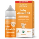 Příslib matky Organic Baby Vitamin D Kapky 124; 100% Plant Based 124; Zdravý růst & Vývoj kostí 124; Věk novorozenec + 124; 180 Servingů 124; Dětský vitamin D3 Liquid pro kojence & Toddlery 124; 400 IU pro děti