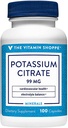 Vitamin Shoppe kalium Citrát 99MG, podporuje kardiovaskulární a buněčné zdraví (100 kapslí)