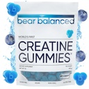 Medvědí vyvažované gumičky pro muže a ženy - Creapure ® Creatine Monohydrát, L-Theanin, L-Tyrosin & B12 pro růst svalů, síla, zaměření, energie a zdraví - Nízká kalorie, Sugar- Free, & Vegan