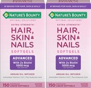 Nature 's Bounty vlasy, kůže & hřebíky Rychlé uvolnění Softgels, Argan- Infuzní vitamin dodatek s Biotin a Hyaluronic kyselina, podporuje vlasy, kůže, a hřebíky zdraví pro ženy, 150 Počet (balení 2)