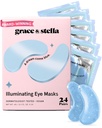 Grace & Stella Award Vítězství pod očima maska snížit tmavé kruhy, Puffy Eyes, Undereye sáčky, vrásky, Gel Under Eye Patches, Narozeniny dárky pro ženy - Vegan Cruelty-Free Self Care (24 páry, modrá)