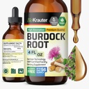BIO KRAUTER Burdock Root Tincture - Antioxidant Support Liquid Supplement - Burdock Root Extract - Alkohol a cukr zdarma - Vegan Drops 4 Fl.Oz.