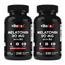 Melatonin 20 mg - 240 Tablety s rychlým uvolňováním - Bezdrogová - Natural Berry Flavor - Vegetarian, Non- GMO, Gluten Volný 240 Počet (Balení po 2)