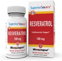 Superior Source Resveratrol 100 mg - Dietní doplněk pro zdravé stárnutí - Podporuje Brain & Heart Health - Non-GMO & Gluten- Free - 60 MicroLingual Instant-Disolvat tablety