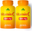 ALFA VITAMINS vitamin C dodatek 1000mg, Výkonný antioxidant pro imunitní podporu a zdravou pleť, Promotes Collagen Formation, Dietní dodatek pro denní wellness, 100 tablet, 2 balení