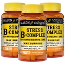 MASON NATURAL Stres B, Komplex s antioxidanty + zinek, 6 měsíční dodávka, Dual Action Formule, podporuje energetický metabolismus a imunitní zdraví, 3 balení