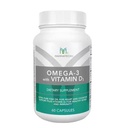 Mannatech Omega33 s vitamínem D3 pro kosti, srdce zdraví a kognitivní podpora, vyrobený z čistého rybího oleje