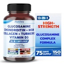Glucosamine Chondroitin MSM Kolagen Turmeric - Společná zdravotní podpora - Vyrobeno v USA