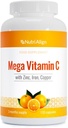 Nutri- Align Mega vitamin C C124; 120 Vysoce silný vitamin C 1000mg Kapsle - Vitamin C a zinek, Železo a měď dodatek C124; VIT C doplňky C124; gluten a cukr zdarma C124; Výkonný antioxidant