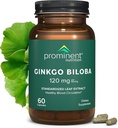 Prominentní výživa Ginkgo Biloba 120mg - Ginkgo Biloba Leaf Extract, Bylinné doplňky na podporu paměti & Focus- Vegan, Non- GMO, gluten- Free, Soy- Free, 60 Day Supply - 1 Pack