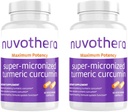 Nuvothera Super- Micronised Turmeric Curcumin Kapsle 2- Month Supply Rapid Absorption, Whole Root, Non- GMO, Skin, Gut Health & Antioxidants (120 Kapsle)