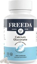 Freeda vápník Gluconate - Kosher Vegan doplněk vápníku - Snadný k digestu & Absorb - Podporuje sílu kostí - Čistý vápník bez vitamínu D - (500 kapslí)