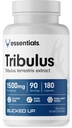 Bucked Up Tribulus 1500mg Per Serving, Essentials (90 Doručování, 180 Kapsle)