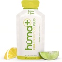 Huma Plus (Double Electrolytes) - Chia Energy Gel, Lemon Lime, 24 Gels, 25mg Caffeine - Žaludek Friendly, Real Food Energy Gels