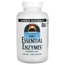 Zdroj Naturals Essential Enzymy 500mg Biologicko-Alligned vícečetný doplněk Bylinné obrany pro potravu, plyn & zácpa Relief & Daily Digestive Health - Silná podpora imunitního systému - 120 VegiCaps