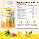 Vápník hořčík zinek gumy s vitaminem D3, ashwagandha dodatek - vysoká potence zvýšené absorpce - Ananas Flavor- 90 Počet
