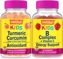 WellYeah kurkumin děti + B komplexní děti, gumové Bundle - velký přípitek, doplněk vitamínu, gluten zdarma, GMO zdarma, žvýkací žvejkačky
